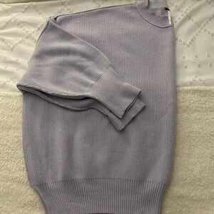 Free People Lilac Boyfriend Oversized Crew Neck Sweater